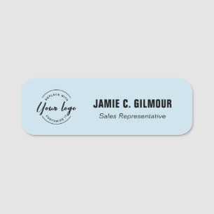Business logotyp Employee Anpassningsbar Blue Namnbricka