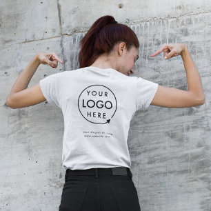 Business Logotyp Employee Company Back Branded T Shirt