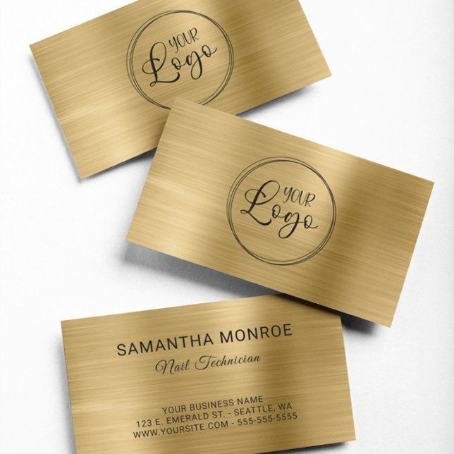 Business Logotyp Faux Gold Foil Visitkort (Business Logo Faux Gold Foil Business Card)