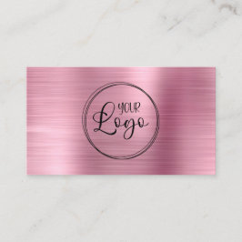 Business Logotyp Faux Ljus rosa Ombre Foil Visitkort