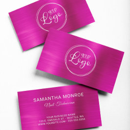 Business Logotyp Faux Shock rosa Ombre Foil Visitkort