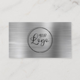 Business Logotyp Faux Silver Ombre Foil Visitkort