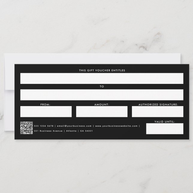 Business Logotyp Gift Certificate Voucher Black (Framsida)