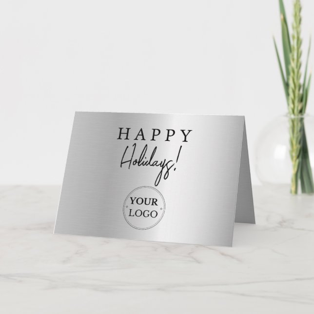 Business Logotyp Glad helg Faux Silver (Framsida)
