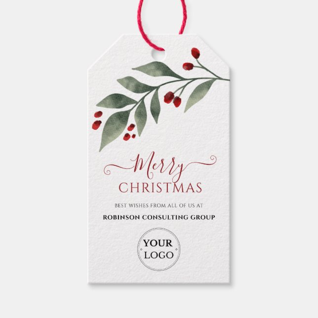 Business Logotyp God jul Promotive Festive Presentetikett (Framsidan)