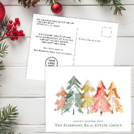 Business Logotyp Gräs Träd Watercolor Helg Vykort