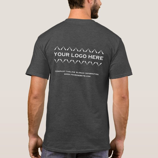 Business Logotyp Heather Grått T Shirt (Baksida)