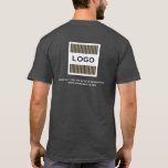 Business Logotyp Heather Grått T Shirt<br><div class="desc">Enkel anpassningsbar, god grått-affärsmall i modernt minimalistiskt stil med enkel uppdatering av mallen för företagets logotyp. Företagets logotyp på framsidan lämnas, logotyp och anpassningsbar på baksidan av stora företag. Designat med en bild med fyrkantig logotyp kan du anpassa genom att ändra text och bild med hjälp av fält eller genom...</div>