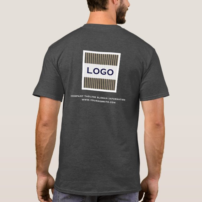 Business Logotyp Heather Grått T Shirt (Baksida)
