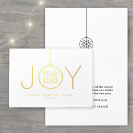 Business Logotyp JOY Jul-Helgdag för Chic av prydn Folierat Kort