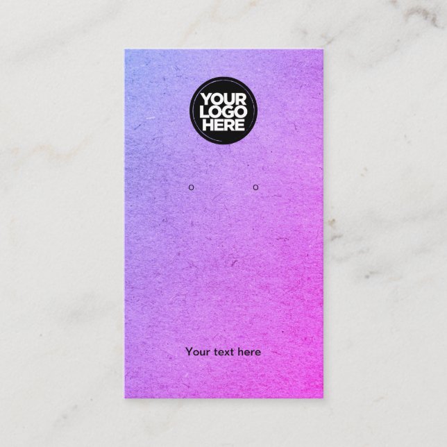 Business Logotyp Kraft Lila Earring Visning Card Visitkort (Framsida)