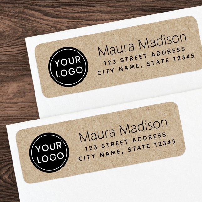 Business logotyp Kraft ser modern returadress ut Returadress Etikett (Business logo Kraft look modern return address Label)
