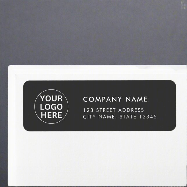 Business Logotyp l Clean Grått Professionell Adres Returadress Etikett (Skapare uppladdad)