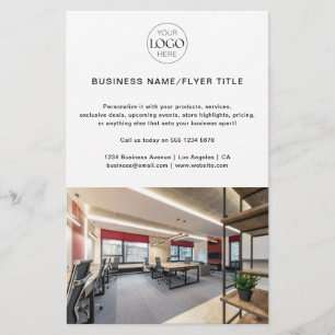 Business Logotyp Minimalist White Photo Marknadsfö Flygblad