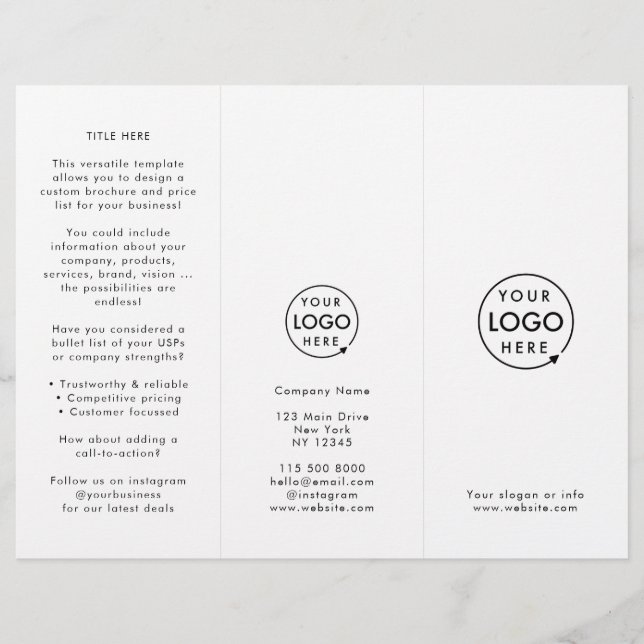 Business Logotyp - minimalistisk enkel trifold Bro (Framsida)