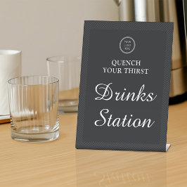 Business Logotyp Modern Black & White Drinks Stati