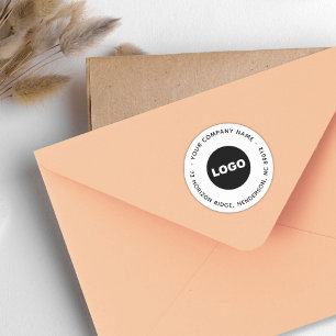 Business Logotyp Modern Round Returadress Slogan Runt Klistermärke