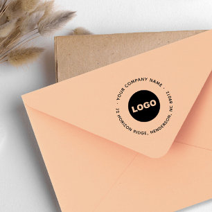 Business Logotyp Modern Round Returadress Slogan Självfärgande Stämpel