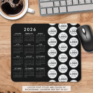 Business Logotyp Mönster 2026 Calendar Anpassnings Musmatta