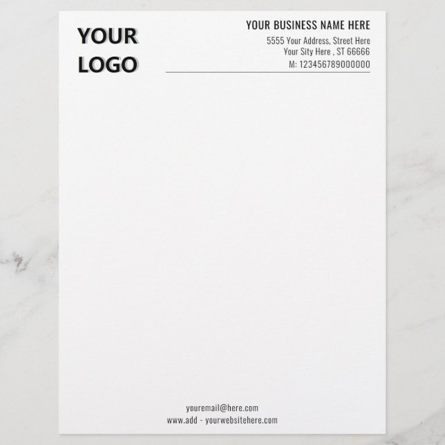 Business Logotyp Namn Adress Professionell Letterh Brevhuvud (Framsida)