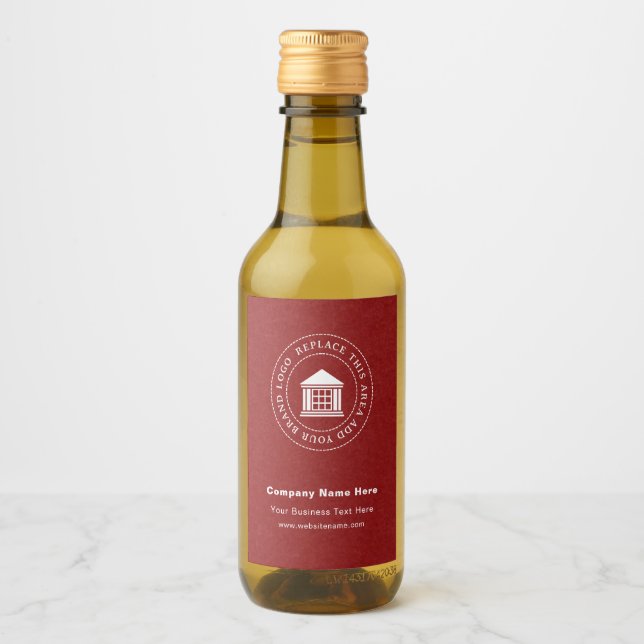 Business Logotyp Namn Anpassningsbar Mini Vin Flas Vinetikett (Framsida)