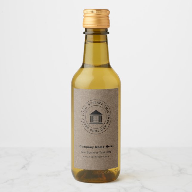 Business Logotyp Namn Anpassningsbar Mini Vin Flas Vinetikett (Framsida)