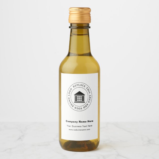 Business Logotyp Namn Anpassningsbar Mini Vin Flas Vinetikett (Framsida)
