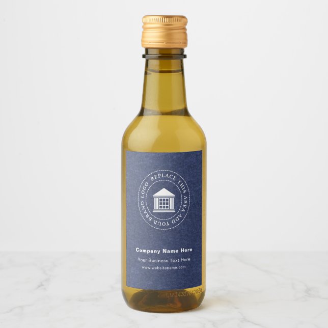 Business Logotyp Namn Anpassningsbar Mini Vin Flas Vinetikett (Framsida)