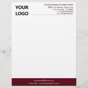 Business Logotyp Namn Info Letterhead - Ditt Färg Brevhuvud