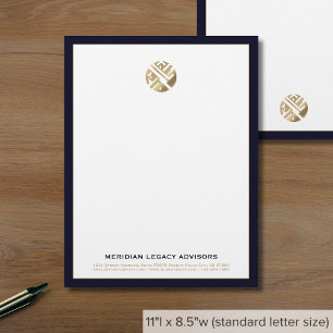 Business Logotyp Navy Blue Gräns Brevhuvud