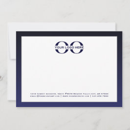 Business Logotyp Navy White 5x7 Note Card Anteckningskort