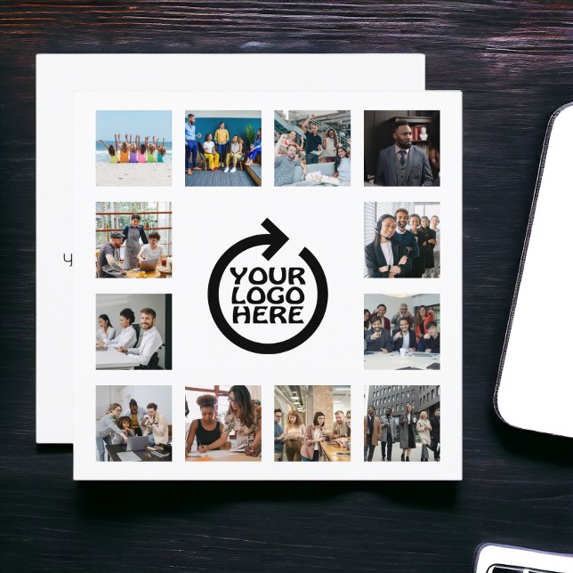 Business Logotyp och 12 Photo Template-Personlig (Business Logo and 12 Photo Template Personalized square cards from Ricaso.  advertise, promote, )