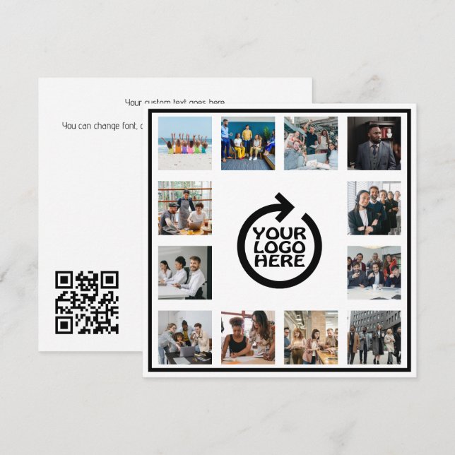 Business Logotyp och 12 QR-kodPersonlig för Phot Q (Fram/baksida)
