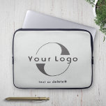 Business logotyp on Light grått, Clean brand Compa Laptop Fodral<br><div class="desc">Anpassningsbarnas logotyp på minsta möjliga rena Laptop sleeve. Lägg till logotyp och text.</div>