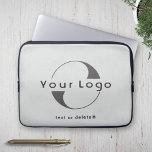 Business logotyp on Light grått, Clean brand Compa Laptop Fodral<br><div class="desc">Anpassningsbarnas logotyp på minsta möjliga rena Laptop sleeve. Lägg till logotyp och text.</div>