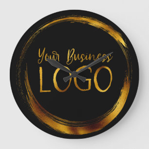 Business Logotyp på Black Promo Stor Klocka