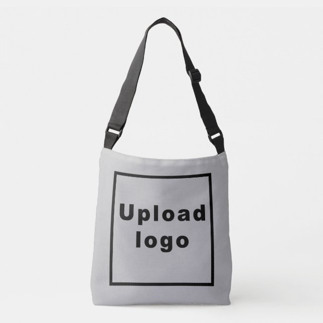 Business Logotyp på Grått Crossbody Bag Axelväska (Framsida)