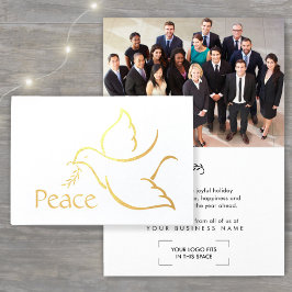 Business Logotyp & Photo jul Dove Helgdag Peace Folierat Kort