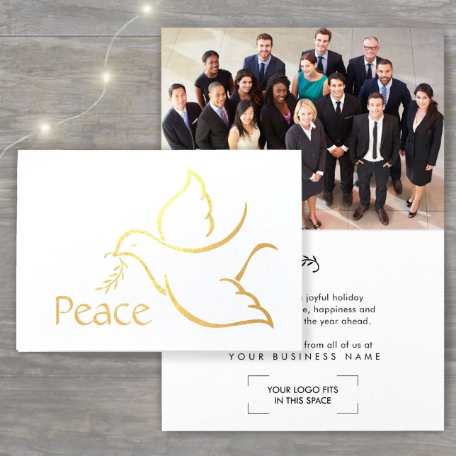 Business Logotyp & Photo jul Dove Helgdag Peace Folierat Kort (Skapare uppladdad)