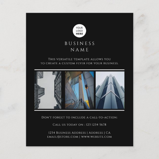 Business Logotyp Photo Minimum Promoalist Black Flygblad (Framsidan)