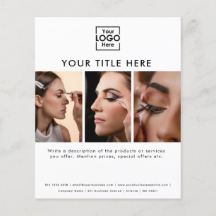 Business Logotyp Professionell Beauty Salon 3 Phot Flygblad