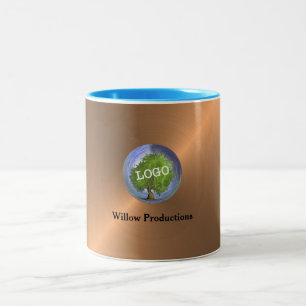 Business Logotyp Promotional Company Copper Två-Tonad Mugg