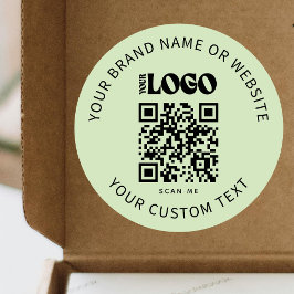 Business Logotyp Promotional Company Grönt QR-kod Runt Klistermärke