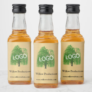 Business Logotyp Promotional Company Mini Guld Spritflaskor Etikett