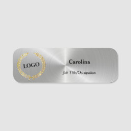 Business Logotyp Promotional Company Silver Namnbricka
