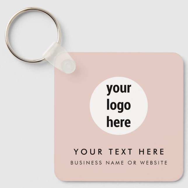 Business Logotyp QR Code Rosa Minimalist Business Nyckelring (Framsida)
