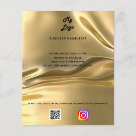 Business logotyp qr-kodinstagram guld golden flygblad