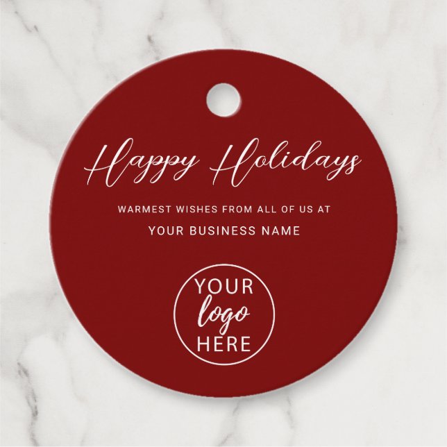 Business Logotyp Red-Helgdag Gåvor Etiketter (Framsida)