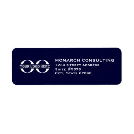 Business Logotyp Returadress Navy Blue Returadress Etikett