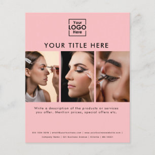 Business Logotyp Rosa Beauty Salon 3 Photos Flygblad
